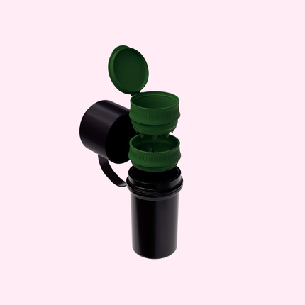 Hemper - The Keeper 3-in-1 Grinder + Storage Container All Black