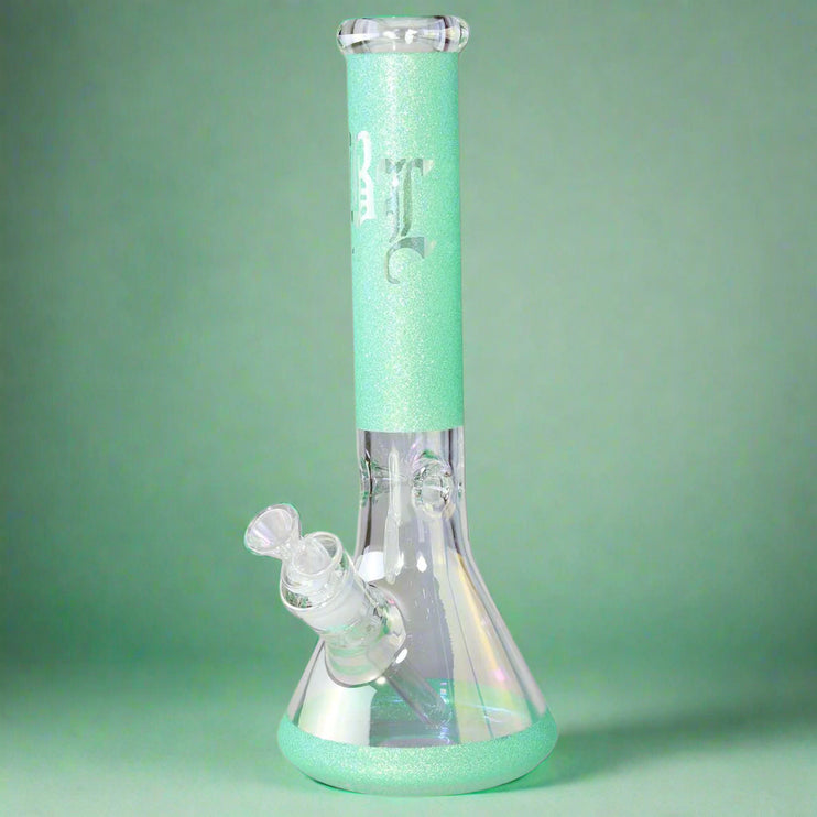 Black Leaf Emerald Glitter Bong