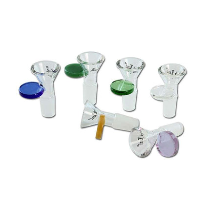 Glass Bowl w/ colourful handle - 14mm