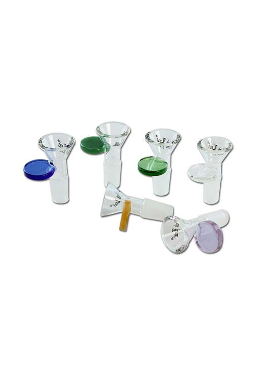 Glass Bowl w/ colourful handle - 14mm