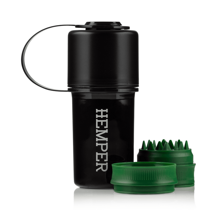 Hemper - The Keeper 3-in-1 Grinder + Storage Container All Black