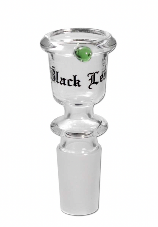 Glass Bowl Cylinder w/ green bobble - 14mm