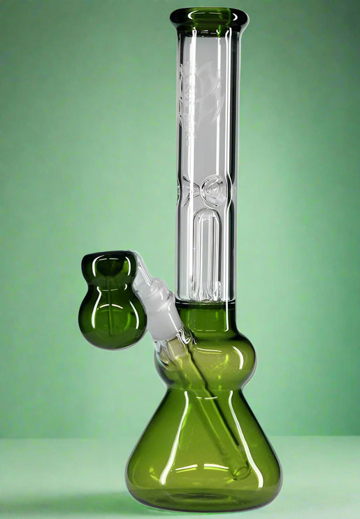 Mini Ice bong w/ percolator - Black Leaf (Black/Blue/Green)