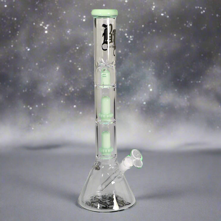 Ufo Light Green double percolator bong - Black Leaf