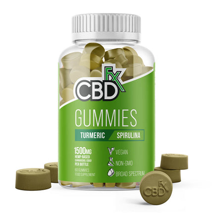 Turmeric & Spirulina Vegan CBD Gummies by CBDfx (200/1500mg)