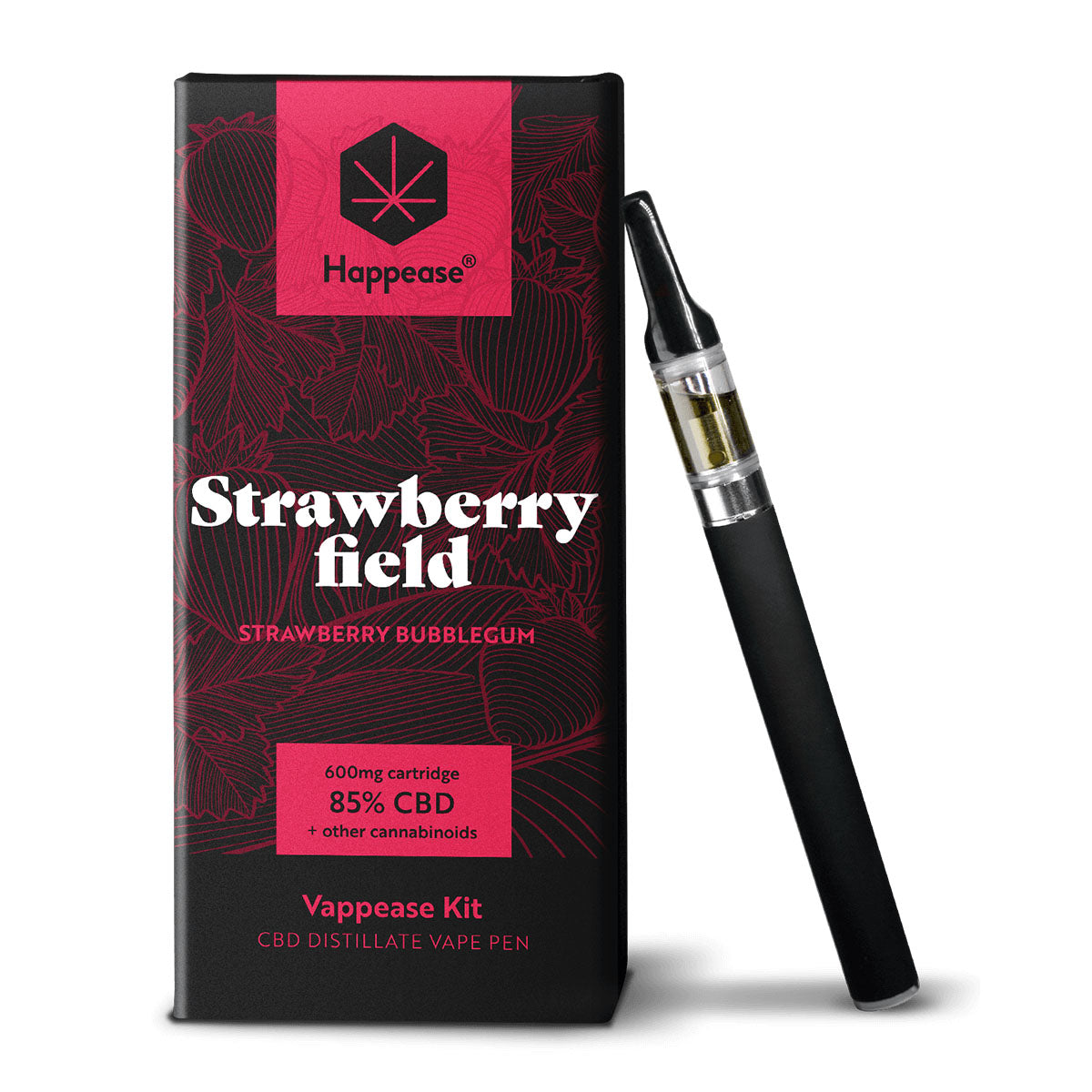 Happease Vaping Kit - Strawberry Field - 85% CBD (600mg)