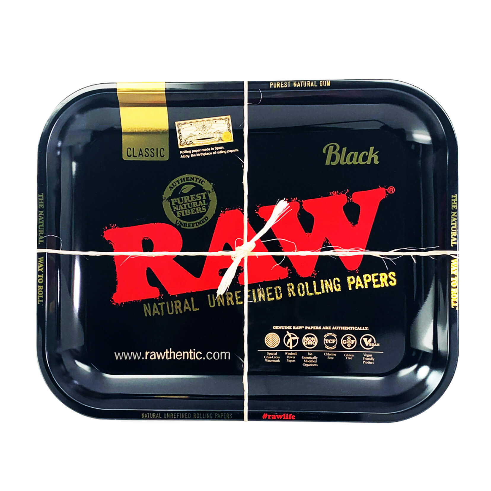 RAW -Black Metal Rolling Tray (Large) 34cm - LIMITED EDITION