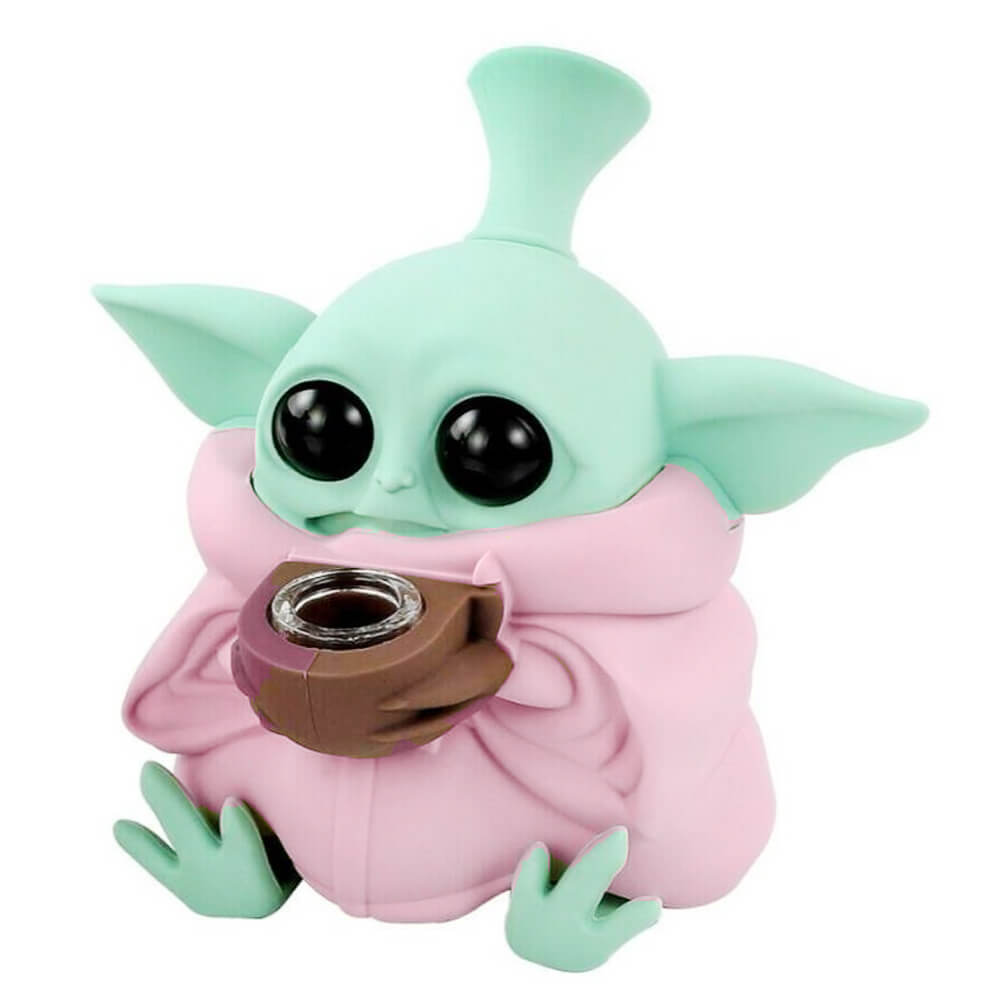 Baby Yoda Silicone bong with Removable Pieces